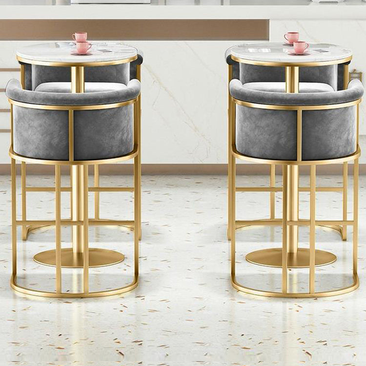 Glam Low Back Dining Stools Bucket Bar Stools with Metal Legs Clearhalo 'Bar Furniture' 'Bar Stools' 'bar_stools' 'furn' 'furn_bar_stools' 'Furniture' 'Kitchen & Dining Furniture' 6686615
