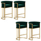 Glam Low Back Dining Stools Bucket Bar Stools with Metal Legs Green 4 Piece Set Clearhalo 'Bar Furniture' 'Bar Stools' 'bar_stools' 'furn' 'furn_bar_stools' 'Furniture' 'Kitchen & Dining Furniture' 6686616