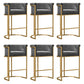 Glam Low Back Dining Stools Bucket Bar Stools with Metal Legs Gray 6 Piece Set Clearhalo 'Bar Furniture' 'Bar Stools' 'bar_stools' 'furn' 'furn_bar_stools' 'Furniture' 'Kitchen & Dining Furniture' 6686617