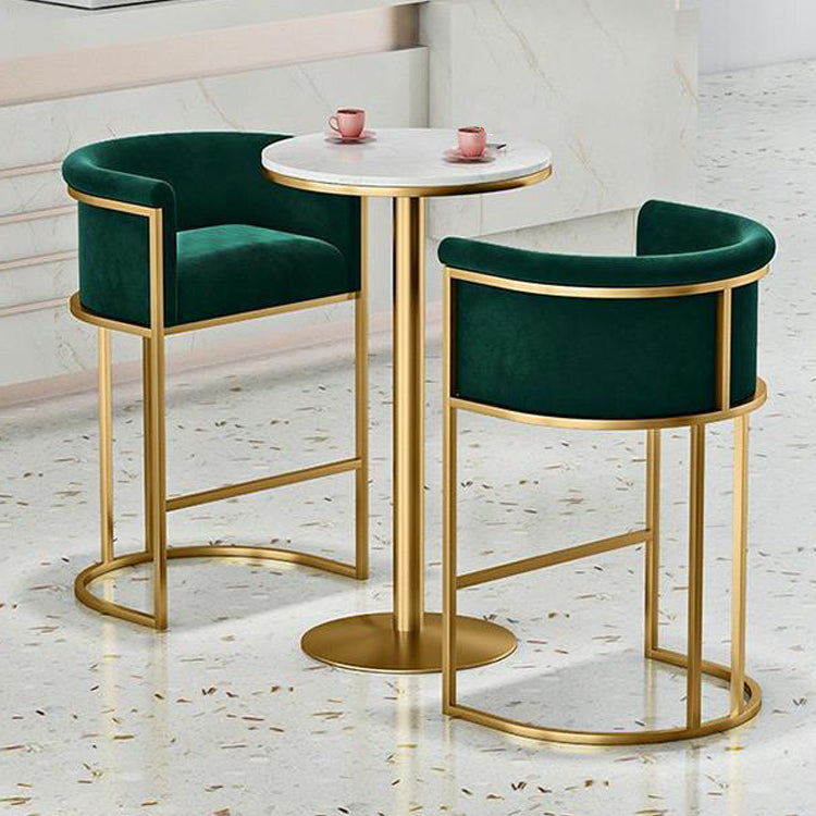 Glam Low Back Dining Stools Bucket Bar Stools with Metal Legs Clearhalo 'Bar Furniture' 'Bar Stools' 'bar_stools' 'furn' 'furn_bar_stools' 'Furniture' 'Kitchen & Dining Furniture' 6686618
