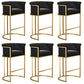 Glam Low Back Dining Stools Bucket Bar Stools with Metal Legs Black 6 Piece Set Clearhalo 'Bar Furniture' 'Bar Stools' 'bar_stools' 'furn' 'furn_bar_stools' 'Furniture' 'Kitchen & Dining Furniture' 6686620