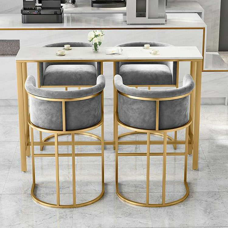 Glam Low Back Dining Stools Bucket Bar Stools with Metal Legs Clearhalo 'Bar Furniture' 'Bar Stools' 'bar_stools' 'furn' 'furn_bar_stools' 'Furniture' 'Kitchen & Dining Furniture' 6686621