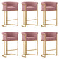 Glam Low Back Dining Stools Bucket Bar Stools with Metal Legs Pink 6 Piece Set Clearhalo 'Bar Furniture' 'Bar Stools' 'bar_stools' 'furn' 'furn_bar_stools' 'Furniture' 'Kitchen & Dining Furniture' 6686622