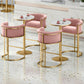 Glam Low Back Dining Stools Bucket Bar Stools with Metal Legs Clearhalo 'Bar Furniture' 'Bar Stools' 'bar_stools' 'furn' 'furn_bar_stools' 'Furniture' 'Kitchen & Dining Furniture' 6686623