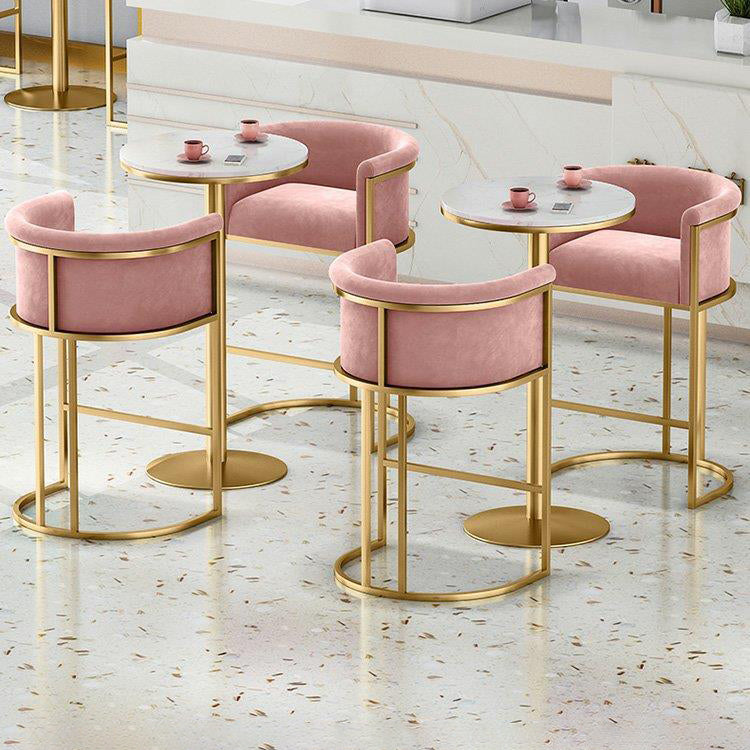 Glam Low Back Dining Stools Bucket Bar Stools with Metal Legs Clearhalo 'Bar Furniture' 'Bar Stools' 'bar_stools' 'furn' 'furn_bar_stools' 'Furniture' 'Kitchen & Dining Furniture' 6686623