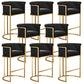 Glam Low Back Dining Stools Bucket Bar Stools with Metal Legs Black 8 Piece Set Clearhalo 'Bar Furniture' 'Bar Stools' 'bar_stools' 'furn' 'furn_bar_stools' 'Furniture' 'Kitchen & Dining Furniture' 6686626