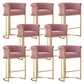Glam Low Back Dining Stools Bucket Bar Stools with Metal Legs Pink 8 Piece Set Clearhalo 'Bar Furniture' 'Bar Stools' 'bar_stools' 'furn' 'furn_bar_stools' 'Furniture' 'Kitchen & Dining Furniture' 6686627