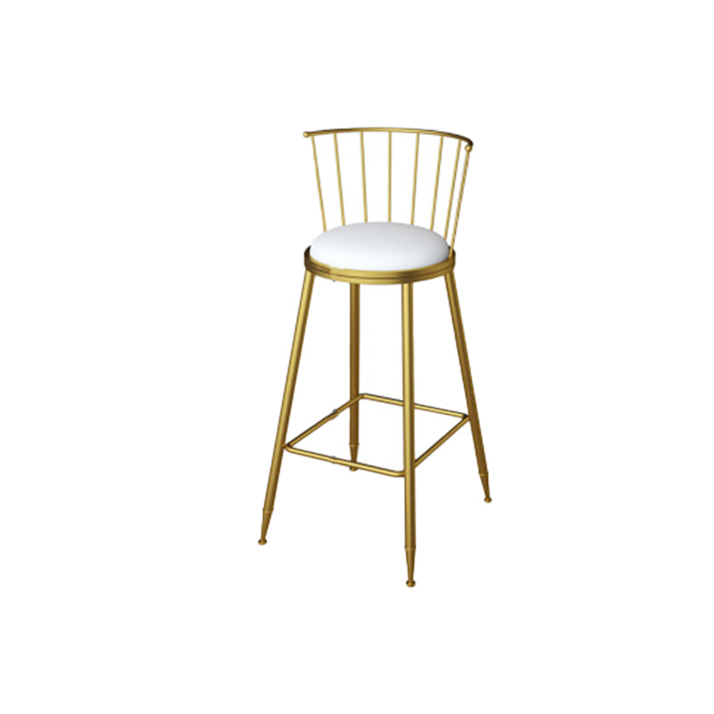 Taburetes de barra de metal glam -metal taburetes de comedor de espalda con patas de metal