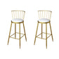 Taburetes de barra de metal glam -metal taburetes de comedor de espalda con patas de metal