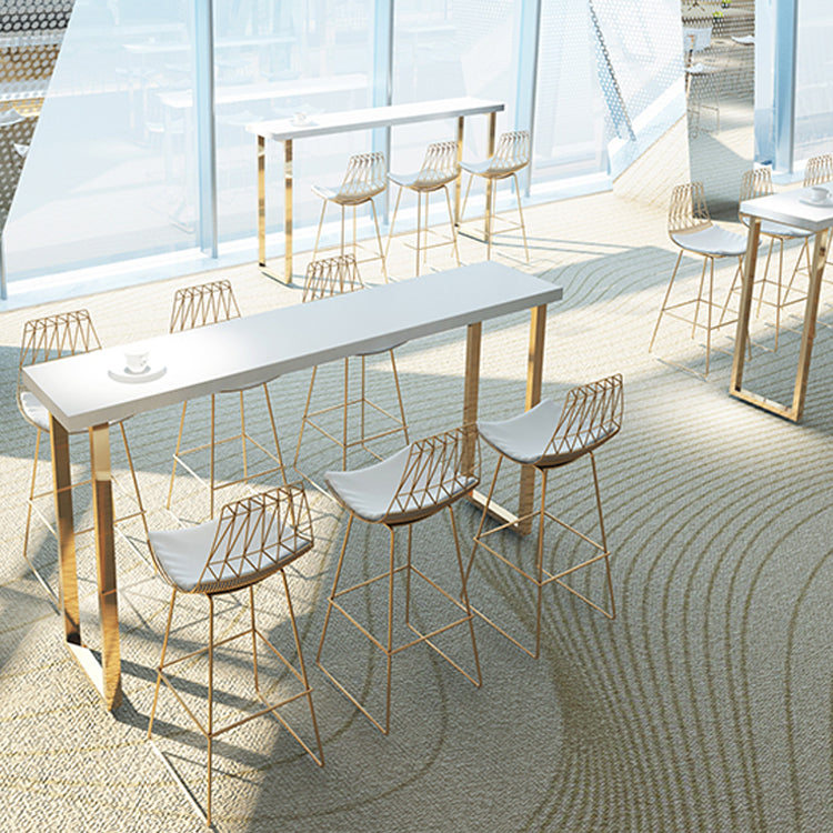 Taburetes de barra de metal glam -metal taburetes de comedor de espalda con patas de metal