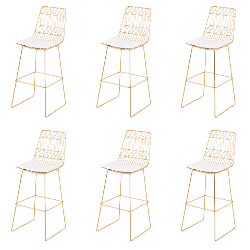 Taburetes de barra de metal glam -metal taburetes de comedor de espalda con patas de metal