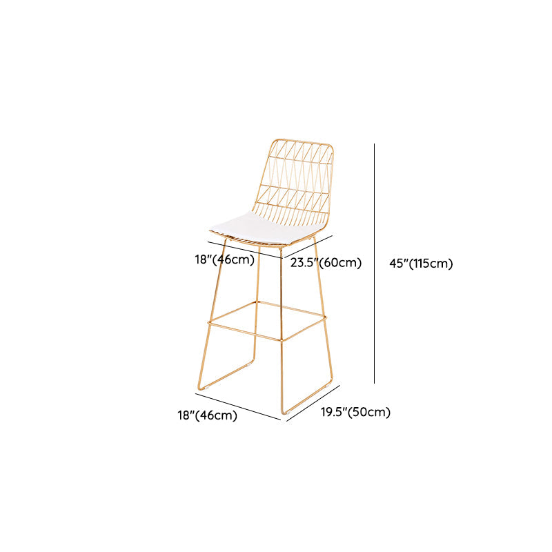 Taburetes de barra de metal glam -metal taburetes de comedor de espalda con patas de metal