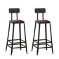 Contemporary Square Dining Stools Metal Bar Stools with Footrest