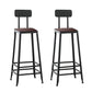Contemporary Square Dining Stools Metal Bar Stools with Footrest