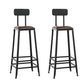 Contemporary Square Dining Stools Metal Bar Stools with Footrest