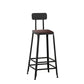 Contemporary Square Dining Stools Metal Bar Stools with Footrest