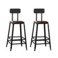 Contemporary Square Dining Stools Metal Bar Stools with Footrest
