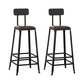 Contemporary Square Dining Stools Metal Bar Stools with Footrest