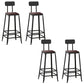 Contemporary Square Dining Stools Metal Bar Stools with Footrest