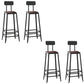 Contemporary Square Dining Stools Metal Bar Stools with Footrest