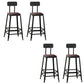 Contemporary Square Dining Stools Metal Bar Stools with Footrest