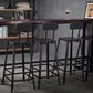 Contemporary Square Dining Stools Metal Bar Stools with Footrest