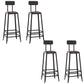 Contemporary Square Dining Stools Metal Bar Stools with Footrest
