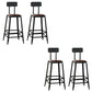 Contemporary Square Dining Stools Metal Bar Stools with Footrest