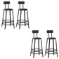 Contemporary Square Dining Stools Metal Bar Stools with Footrest