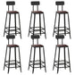 Contemporary Square Dining Stools Metal Bar Stools with Footrest