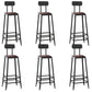 Contemporary Square Dining Stools Metal Bar Stools with Footrest