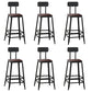 Contemporary Square Dining Stools Metal Bar Stools with Footrest