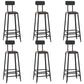 Contemporary Square Dining Stools Metal Bar Stools with Footrest