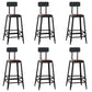 Contemporary Square Dining Stools Metal Bar Stools with Footrest