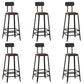 Contemporary Square Dining Stools Metal Bar Stools with Footrest