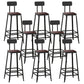 Contemporary Square Dining Stools Metal Bar Stools with Footrest