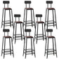 Contemporary Square Dining Stools Metal Bar Stools with Footrest