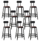 Contemporary Square Dining Stools Metal Bar Stools with Footrest