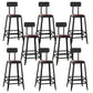 Contemporary Square Dining Stools Metal Bar Stools with Footrest