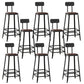 Contemporary Square Dining Stools Metal Bar Stools with Footrest