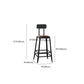 Contemporary Square Dining Stools Metal Bar Stools with Footrest