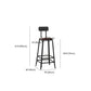 Contemporary Square Dining Stools Metal Bar Stools with Footrest