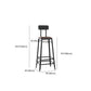 Contemporary Square Dining Stools Metal Bar Stools with Footrest