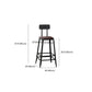 Contemporary Square Dining Stools Metal Bar Stools with Footrest