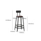 Contemporary Square Dining Stools Metal Bar Stools with Footrest