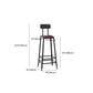 Contemporary Square Dining Stools Metal Bar Stools with Footrest