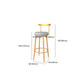 Metal Low Back Bar Stools Round Armless Dining Stools with Footrest