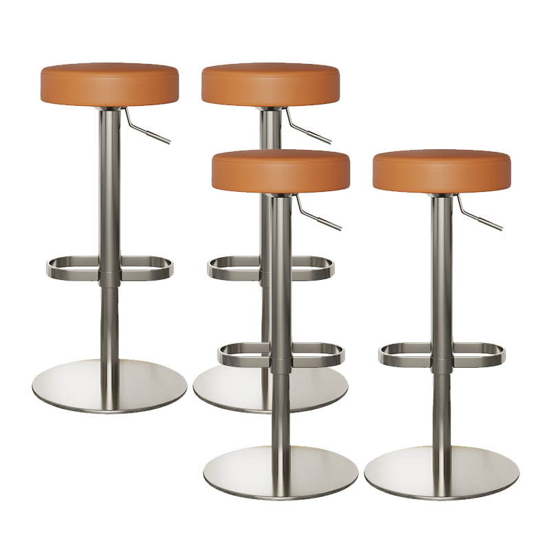 Industrial Leather Bar Stool Backless Counter Stool for Bristol