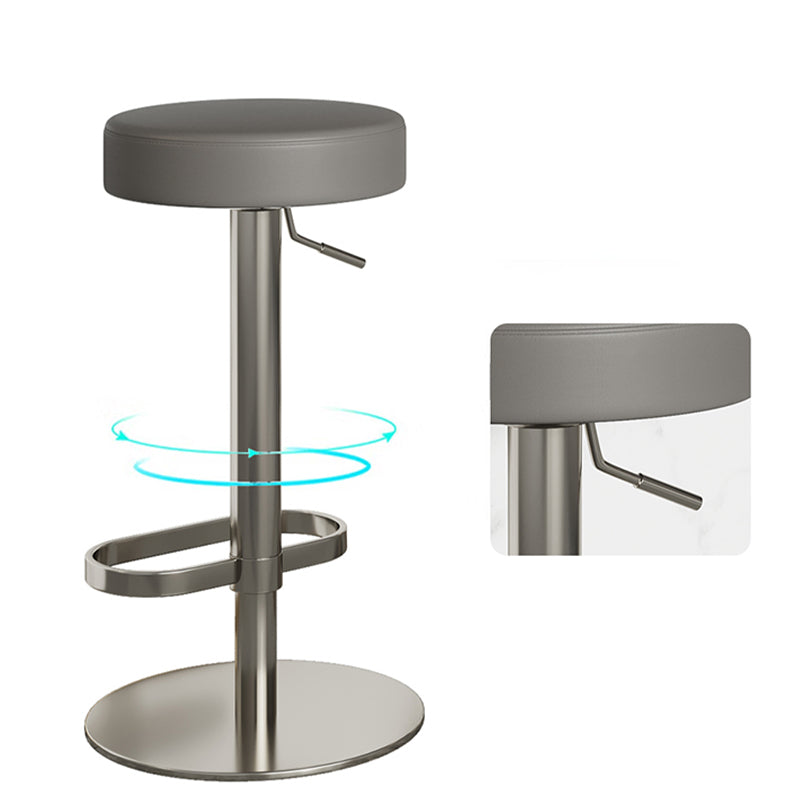 Industrial Leather Bar Stool Backless Counter Stool for Bristol