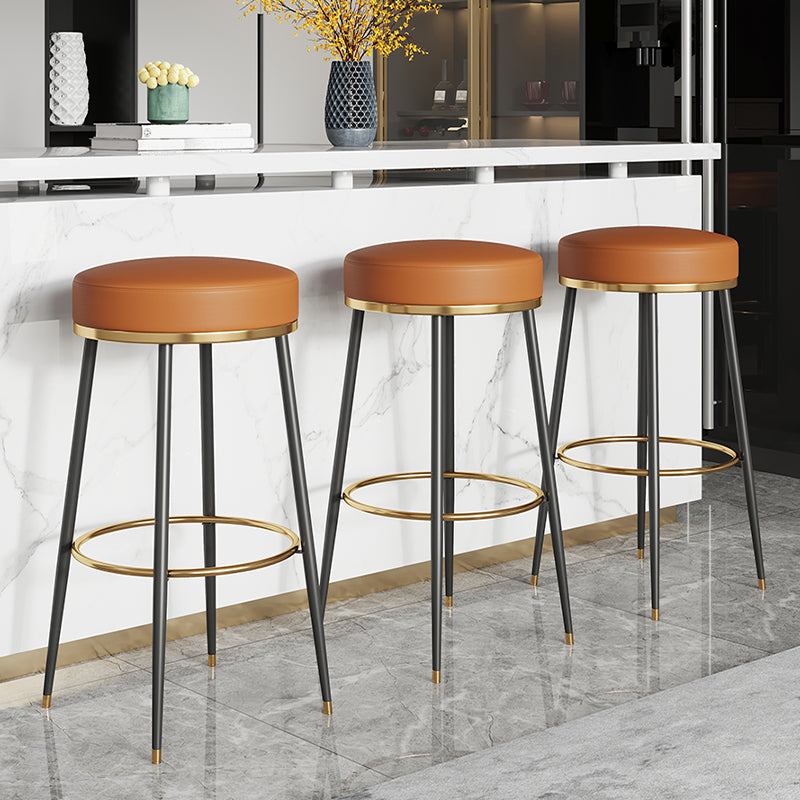 Glam Style Bar Stool Backless Leather Counter Stool for Bristol